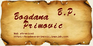 Bogdana Primović vizit kartica